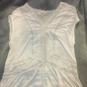 Loft White Natural Romantic Boho Chic Top